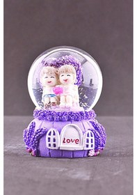 Resim Hediye Aşkımsın Temalı Mini Boy Lila Kar Küresi 6,5 Cm Boy (554283804) 