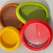 Resim 1 adet Yeniden Kullanılabilir Yuvarlak Gıda Saklama Kabı - Yığınlanabilir, Yıkanabilir Plastik Meyve, Sebze ve Yemek Hazırlığı İçin - Kırmızı, Kahverengi, Sarı, Yeşil Renklerde Mevcut - Ev, Restoran, Kamp ve Buzdolabı Düzenlemesi için Mükemmel, Sebze Depolama 