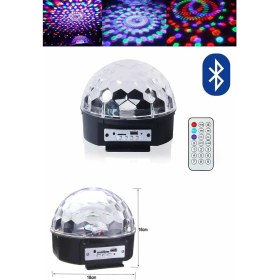 Resim Femina Trendy Küre Disko Topu Müzik Çalar Renkli Lazer Işıklı Bluetooth Disko Parti Işığı Kumandalı 