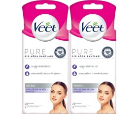 Resim Veet Pure Hipoalerjenik Sir Ağda Bandı Yüz Bölgesi 20'li x 2 