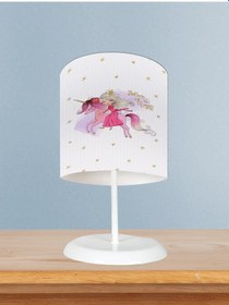 Resim Mekta Home Bebek Ve Çocuk Odası Unicorn Üzerinde Prenses Kız Desenli Abajur 