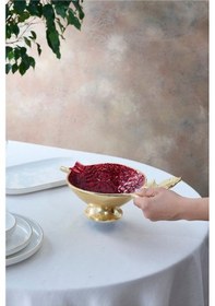 Resim Karaca Tina Dekoratif Ayaklı Çerezlik 29,5x19 cm 