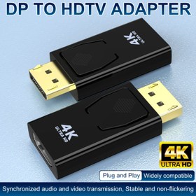 Resim DisplayPort'den HDTV'ye Erkekten Dişe Dönüştürücü, 4K, Şarj Edilmeyen, Pil Olmadan, Parlak Yüzey, HDTV için 