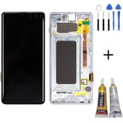 Resim Te Samsung Uyumlu S10 Plus G975 Uyumlu Çıtalı Lcd Ekran Beyaz Montaj Kiti 
