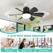 Resim Uzaktan Kumandalı Soketli Fan Işık, E27/E26 Vidaya Takılan Tavan Ventilatörleri ile Ayarlanabilir Güçlü Hava Akışı ve Sessiz Tavan Fanı Aydınlatma Kiti Ampulü Yatak Odası Oturma Odası Mutfak Garaj için 