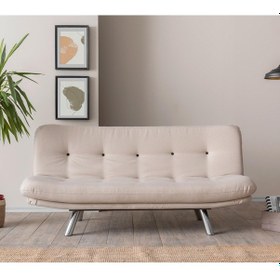 Resim Pafu Hippo Üçlü Yataklı Koltuk Keten Krem Krem 