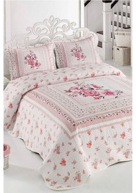 Resim Örtüm Thalia Çift Kişilik Kapitone Yatak Örtüsü Takımı Pudra 