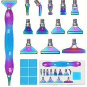 Resim Çok Renkli Alaşım Uçlu Matkap Kalemi, Dişli Metal Uçlu Uçlar & Aksesuarlarla Tam Elmas Boyama Araç Seti - DIY Mozaik Nakış Sanat Projeleri için İdeal 