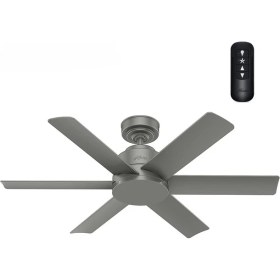 Resim Kennicott Mat Gümüş - 112 Cm. Uzaktan Kumandalı Nemli Dış Mekan Tavan Vantilatörü 