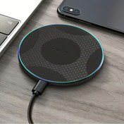 Resim Apple, for Samsung, Xiaomi, Huawei telefonlar için yeni kablosuz hızlı şarj cihazı - USB Type-C ile yuvarlak şarj cihazı, mavi LED ışık, masaüstü ve dizüstü bilgisayar kullanımı için kompakt tasarım, kablosuz şarj pedi, dizüstü bilgisayar şarj istasyonu, modern teknoloji aksesuarı, şık teknoloji aksesuarı, dayanıklı teknoloji aksesuarı 
