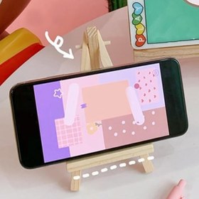 Resim Şövale Telefon Standı, Evrensel Yaratıcı Hafif Ahşap Cep Telefonu/Tablet Tutacağı Tüm Akıllı Telefonlar 