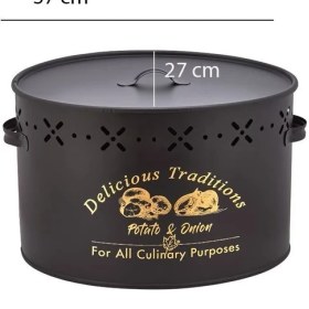 Resim Özbience Iki Bölmeli 18 Lt Metal Patates ve Soğan Kovası, Pratik Saklama Çözümü 