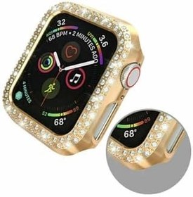 Resim Apple Watch 40 Mm Uyumlu Kılıf i Taşlı Çerçeve Kristal Kenarları Komple Koruyan Çerçeve 