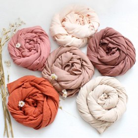 Resim Tinybabyconcept Soft Organik % 100 Pamuk Tek Kat Müslin Kundak Örtüsü Bebek Battaniyesi Bej Renk 110x110 Cm 