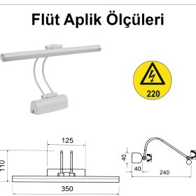 Resim Enerji Tasarruflu Flüt LED Aplik Banyo Tablo Çalışma Masası Duvar Sanat Eseri Ayna Dekoratif ve Mode 