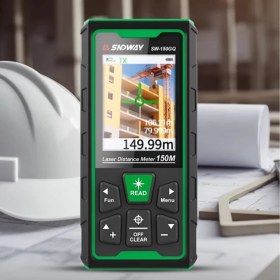 Resim Sevgift SW-150GQ Yeşil Lazerli 150 Metre Kameralı Lazermetre | Şarjlı ve IP68 Korumalı 