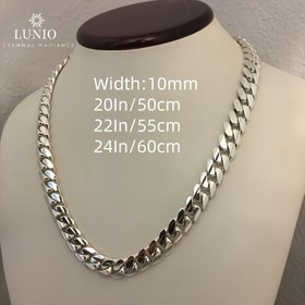 Resim 925 Gümüş İtalyan Tarzı 10mm Küba Zinciri, Genç ve Gençler için Uygun, Yıldönümü, Doğum Günü ve Çeşitli Tatil Özel Günler Hediyesi, Hediye Kutusu ile Birlikte Gelir - Babaya, Oğlana, Arkadaşına, Kız Arkadaşına, Eşine, Gençler için Verin 