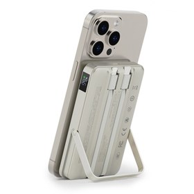 Resim Recci RPB-W27 Galaxy Serisi Magsafe Uyumlu Type-C ve Lightning Kablolu Powerbank 20W 10.000MAH Gold 