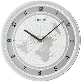 Resim Seiko Qxa814a Metalik Renkli Plastik Kasa Dünya Haritası Sessiz Saniyeli Duvar Saati Çok Renkli 