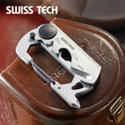 Resim SWISS TECH 13’ü 1 Arada Mini Çok Amaçlı Taşınabilir Küçük Cep Çok Amaçlı Alet Seti, Kompakt Kart Aleti, Şişe Açacağı, İp Kesici, Tornavida, Anahtar, Ölçek, Karabina Klipsi, Yürüyüş Kamp EDC Aksesuarları 