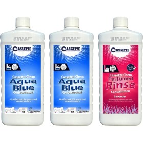 Resim Cassette Karavan-Tekne Tuvalet Kimyasalı-Atık Parçalayıcı ve Koku Giderici 3'lü Set 