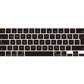 Resim Arabulalaca Macbook Pro 13'inc 2020 A2159 A1989 Silikon Klavye Koruyucu - Siyah 