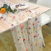 Resim Çiçekli Dantel Masa Çarşafı - İşlemeli Çiçek Deseni, %100 Polyester, Dikdörtgen Masa Üstü için Yemek, Mutfak, Restoran, Parti, Düğün, Banket, Doğum Günü ve Ev Dekoru - 1 Adet Paket 