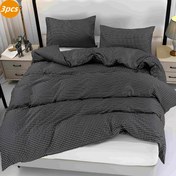 Resim 3 Parça %100 Polyester Baskılı Ekose Yumuşak Nevresim Takımı (1 Nevresim Kılıfı + 2 Yastık Kılıfı) Yatak Odası ve Misafir Odası İçin Uygun 