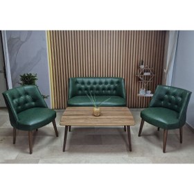 Resim Azra Aksesuar Deri Çay Seti Koltuk Takımı + SEHPA - Oturma Grubu - Cafe Mobilya - Ofis Mobilya - Balkon Mobilya 
