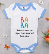 Resim Bitmeyen Kartuş Bk Kids Kişiye Özel Mavi Bebek Body Zıbın - Model 73 
