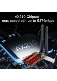 Resim Fenvi AX210 Wi Fi 6E 5374 Mbps Tri-Band 2.4G / 5G / 6Ghz Kablosuz PCI-E Adaptörü 
