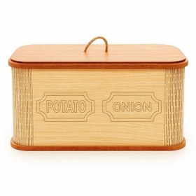 Resim Dekorasyaa 2 Bölmeli Patates Soğanlık - Bambu - Dikdörtgen - Açık Natural Desen Açık Kahverengi 