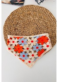 Resim Miniğimin Cicileri Örgü Desenli Kız Çocuk Üçgen Bandana - Açı... Açık Mavi 