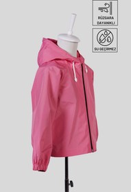 Resim Belkızın Atölyesi Pembe Kapüşonlu Su Geçirmez Çocuk Yağmurluk 