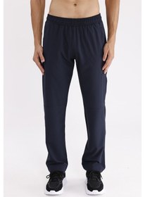 Resim Yan Fermuarlı Cep Diz Dikiş Detaylı Düz Paça Esnek Bel Spor Görünümlü Eşofman Altı Blue 