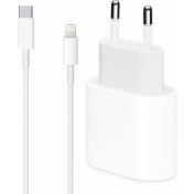 Resim Sesatech Miyuu Apple Iphone 13 Mini Uyumlu 20W Usb-C Güç Adaptörü + 1m Usb-C Lightning Şarj Kablosu Seti 