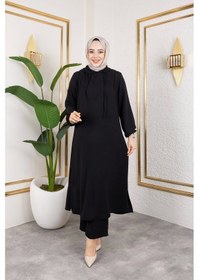 Resim Nevayla Moda Aerobin Kumaş Uzun İkili Takım - Siyah / T0110 Siyah 