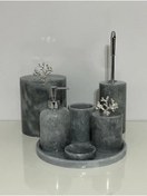 Resim ATAY MERMER TASARIM Gri Mermer Banyo Seti 7'li 