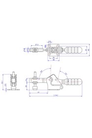 Resim MAMMUD GoodHand GH-21502-B Yatay Geçiş Kelepçesi | 150 kg Kapasiteli Düz Taban ve Oluklu Kol - Sabitleme İş 