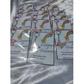 Resim Bebek Figürlü Pleksi Anahtarlık Kartlı Davet Söz Nişan Düğün Doğum Hediyelik 10 Adet Isim Belirtiniz 