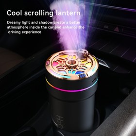 Resim 1 adet Araba Nemlendirici Kırmızı Mor Yıldızlı Gökyüzü Işık Araç Çalışma ve Durdurma ile Takip Ediyor Yedi Renkli Ortam Işıkları Aromaterapi Makinesi USB Güc 