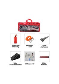 Resim 2li Set 4 Gen Çanta 7pcs + 38pcs Oto Trafik Seti + İlk Yardım Seti Yangın Tüpü 1kg 2pcs Reflektör Be 