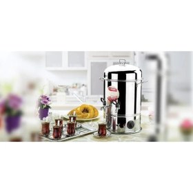 Resim Elektrikli Çay Semaveri 120 Bardak, 9,5l, Metalik, Pratik ve Şık Tasarım 