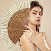 Resim 1 Adet Vintage Bambu Katlanır Yelpaze - Çiçek Desenli Taşınabilir El Tipi Yazlık Yelpaze, Şık Ahşap Çerçeve & Doğal Bambu Yaprakları - Kadınlar için Hafif Serinletici Aksesuar, Anneler Günü, Mezuniyet, Doğum Günü Hediyeleri, Etkinlik Aksesuarı, El Yapımı Zanaatkarlık 