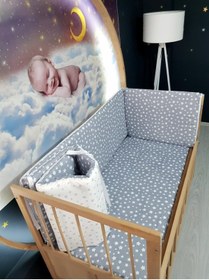 Resim bebek_iklimi 70x130 Bebek Beşik Korumalık Seti Yıldız Desen 4 Parça 