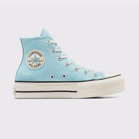 Resim Converse Chuck Taylor All Star Lift Kadın Mavi Platform Sneaker Düz A11625c Mavi 