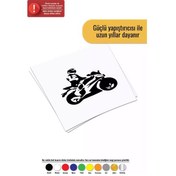 Resim Yarış Motoru Sticker Oto Motor Laptop Duvar Folyo Sticker 60 X 60 Cm 