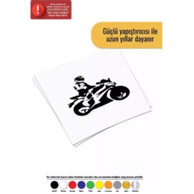 Resim Yarış Motoru Sticker Oto Motor Laptop Duvar Folyo Sticker 60 X 60 Cm 