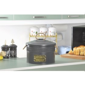 Resim Metal Ekmeklik Ekmek Saklama Kutusu Antrasit 