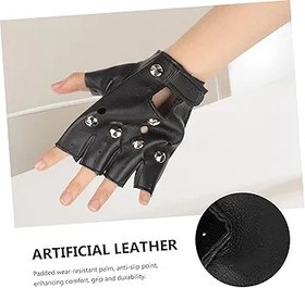 Resim BUGUUYO 1çift Yarım Parmaksız Performans Eldiveni Motosiklet Ve Açık Hava Sporları Için Nefes Alabilir Fitness Eldivenleri Kaymaz Tasarım Rahat Kullanım Ergonomik Ve Hafif 